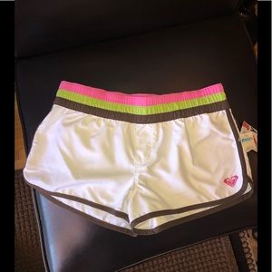 Roxy Tavarua Board Shorts with pink and green